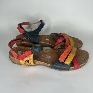 Remonte Sandals Women Size 43 US 12 Ankle Strap Leather Walking Comfort